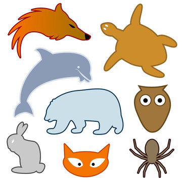 Abstract vector animal elements