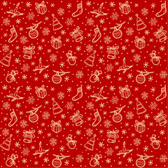 Christmas seamless red vector background