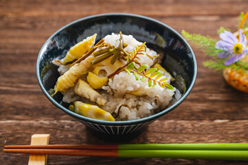 春の味覚　山菜のおこわ
