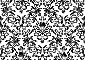 Seamless pattern from  black and white leaves(can be repeated and scaled in any size)