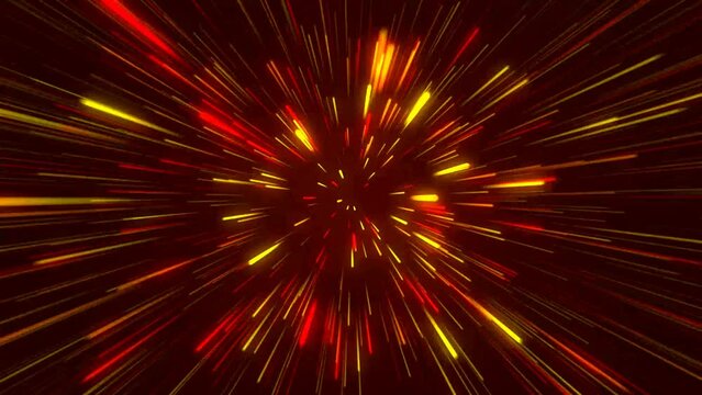 Star Burst Neon Line Abstract Background Animation, In Colors Of Yellow, Red And Orange