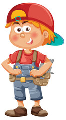 Maintenance boy cartoon character