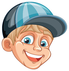 Obraz na płótnie Canvas Cheerful Boy with Positive Expression Cartoon