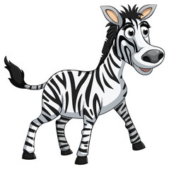 Obraz na płótnie Canvas A Zebra Cartoon Character