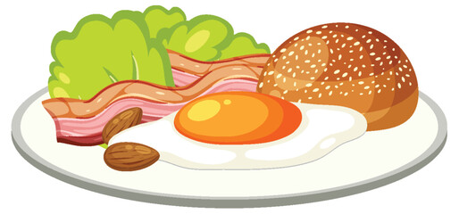 Isolated healthy breakfast cartoon