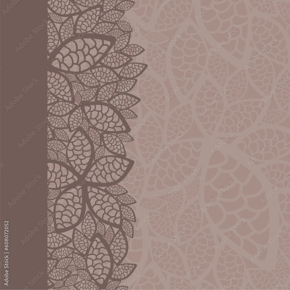 Poster leaf pattern border and background. this image is a vector illustration