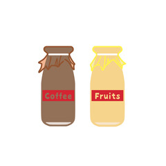 コーヒー牛乳とフルーツ牛乳のイラスト（カラー）