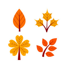 Naklejka na ściany i meble Autumn leaf or fall foliage icon. Falling poplar, autumn leaves for decoration seasonal holiday greeting card design
