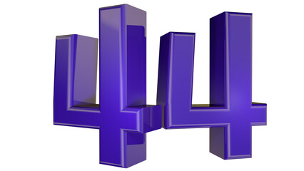 Fototapeta premium Purple 3d number 44