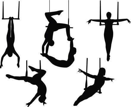 trapeze silhouette - vector