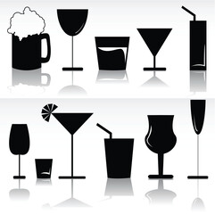 vector set of alcoholic beverages