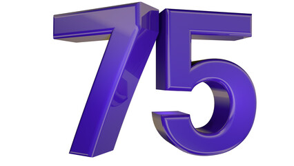 Purple 3d number 75