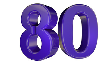 Purple 3d number 80