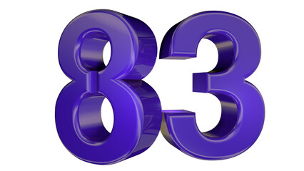 Purple 3d number 83