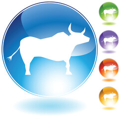 Ox crystal icon isolated on a white background.