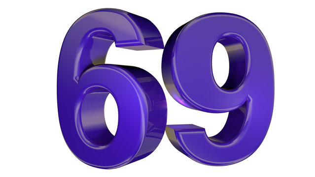 Purple 3d Number 69