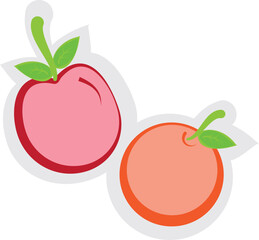 Red apple and orange fruit