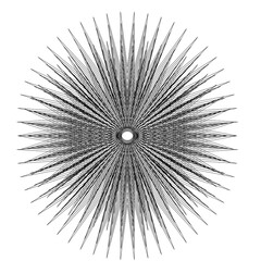 black and white mandala pattern drawing resembling spiky flowers used for decoration 2
