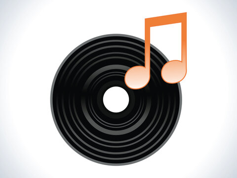 black dj cd music icon vector illustration