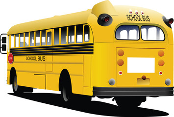 Fototapeta na wymiar Yellow school bus. Vector illustration