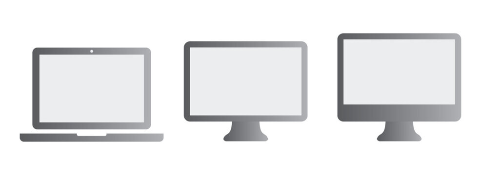 Personal Computer, Dekstop, Laptop, Screen Sets Vector Design. Dekstop Icon Set Vector Illustration