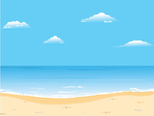Fototapeta na wymiar Beautiful summer vector background with beach