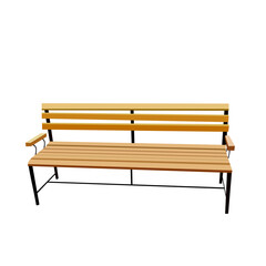 Realistic illustration of bench is isolated on white  background. Vector