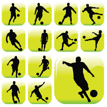 vector set of a soccer players