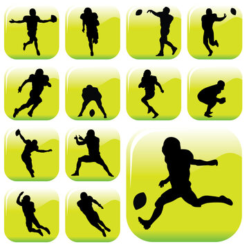 vector set of a football players
