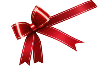 card note chirstmas celebration greeting or holidays gift or price tag with ribbon bow; isolated on transperent backgroun