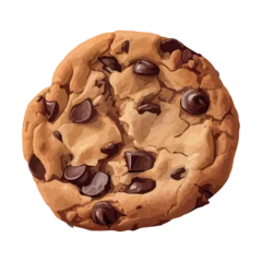 Foto op Plexiglas Homemade chocolate chip cookies, a sweet indulgence © Jemastock