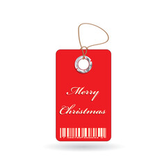 Red Christmas tag