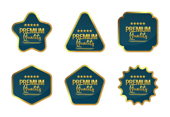 Obraz premium Premium quality sticker label set icon, with golden color and attractive gradient. vector for banner, flyer, poster, social media sale.