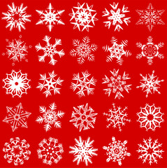 Fototapeta na wymiar Snowflakes, vector snowflakes on a white background