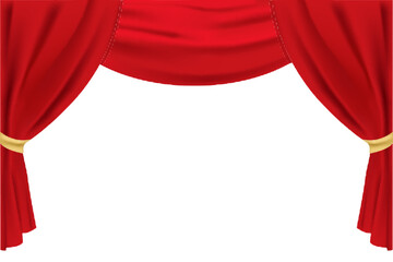illustration of stage curtain on isolated background