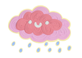 cute cloud and soft raining