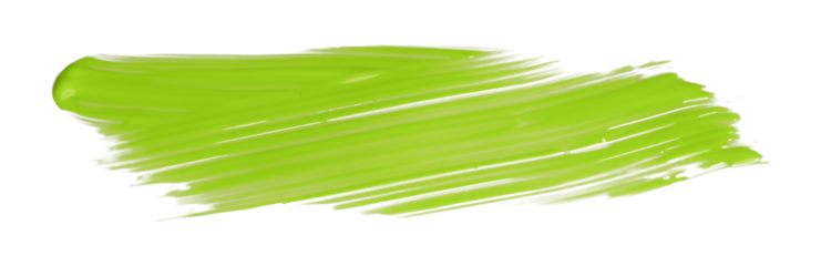 Shiny green brush watercolor painting isolated on transparent background. watercolor png