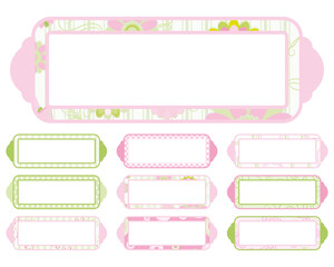 Set of elements for design. Pink and green Plaque.