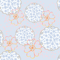 vector seamless floral ornament in Japanese style