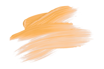 Shiny orange brush watercolor painting isolated on transparent background. watercolor png