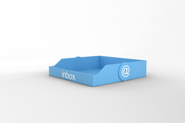 Digital png illustration of blue inbox email trail on transparent background