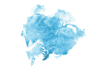 Shiny light blue brush watercolor painting isolated on transparent background. watercolor png