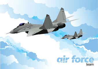 Fototapeta na wymiar Air force team. Vector illustration