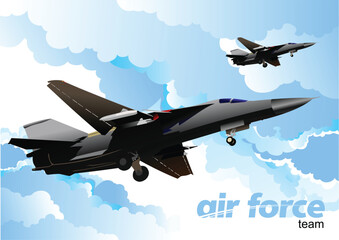 Air force team. Vector illustration