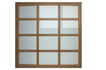 Digital png illustration of window with wooden frame on transparent background