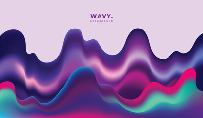 Colorful abstract wavy liquid background template copy space. Fluid gradient mesh colour backdrop design for poster, banner, landing page, leaflet, pamphlet, cover, booklet, or flyer.