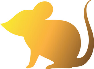 Digital png illustration of yellow mouse on transparent background
