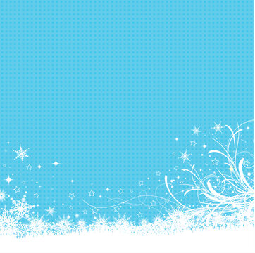 Decorative Christmas background with snowflakes and stars