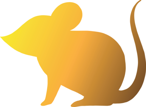 Digital png illustration of yellow mouse on transparent background