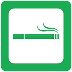 Digital png illustration of green cigarette icon on transparent background